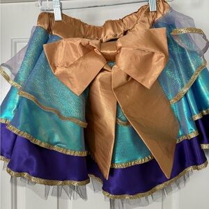 Colorful Layered Running Skirt with Bow